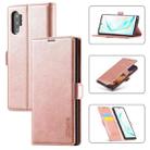 For Samsung Galaxy Note10 LC.IMEEK Strong Magnetism Ultra-thin Horizontal Flip Shockproof Matte TPU + PU Leather Case with Holder & Card Slots & Wallet(Rose Gold) - 1