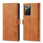 For Samsung Galaxy Note20 LC.IMEEK Strong Magnetism Ultra-thin Horizontal Flip Shockproof Matte TPU + PU Leather Case with Holder & Card Slots & Wallet(Brown) - 1