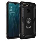 For OPPO A5s Shockproof TPU + PC Protective Case with 360 Degree Rotating Holder(Black) - 1