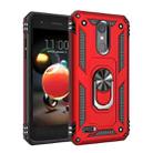 For LG Aristo 2 Shockproof TPU + PC Protective Case with 360 Degree Rotating Holder(Red) - 1