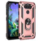 For LG Aristo 5 Shockproof TPU + PC Protective Case with 360 Degree Rotating Holder(Rose Gold) - 1