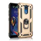 For LG K40 Shockproof TPU + PC Protective Case with 360 Degree Rotating Holder(Gold) - 1