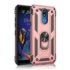 For LG K40 Shockproof TPU + PC Protective Case with 360 Degree Rotating Holder(Rose Gold) - 1