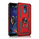 For LG K40 Shockproof TPU + PC Protective Case with 360 Degree Rotating Holder(Red) - 1