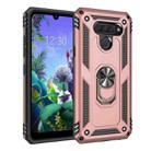For LG K50 & Q60 Shockproof TPU + PC Protective Case with 360 Degree Rotating Holder(Rose Gold) - 1