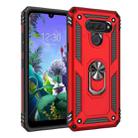 For LG K50 & Q60 Shockproof TPU + PC Protective Case with 360 Degree Rotating Holder(Red) - 1