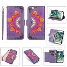 Printing Dual-color Half Mandala Pattern Dual-side Magnetic Buckle Horizontal Flip Leather Case with Holder & Card Slots & Wallet & Photo Frame & Lanyard For iPhone 6(Purple) - 1