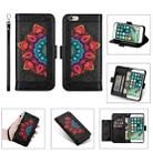 Printing Dual-color Half Mandala Pattern Dual-side Magnetic Buckle Horizontal Flip Leather Case with Holder & Card Slots & Wallet & Photo Frame & Lanyard For iPhone 6 Plus(Black) - 1