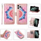Printing Dual-color Half Mandala Pattern Dual-side Magnetic Buckle Horizontal Flip Leather Case with Holder & Card Slots & Wallet & Photo Frame & Lanyard For iPhone 12 Pro Max(Rose Gold) - 1