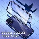 For iPhone 12 / 12 Pro Double Sides Tempered Glass Magnetic Adsorption Metal Frame HD Screen Case(Blue) - 4