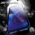 For iPhone 12 / 12 Pro Double Sides Tempered Glass Magnetic Adsorption Metal Frame HD Screen Case(Blue) - 9