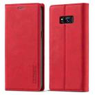 For Samsung Galaxy S8 LC.IMEEKE Strong Magnetism Ultra-thin Horizontal Flip Shockproof Matte TPU + PU Leather Case with Holder & Card Slots & Wallet(Red) - 1