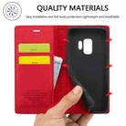 For Samsung Galaxy S9 LC.IMEEKE Strong Magnetism Ultra-thin Horizontal Flip Shockproof Matte TPU + PU Leather Case with Holder & Card Slots & Wallet(Red) - 6