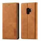 For Samsung Galaxy S9 LC.IMEEKE Strong Magnetism Ultra-thin Horizontal Flip Shockproof Matte TPU + PU Leather Case with Holder & Card Slots & Wallet(Brown) - 1