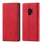 For Samsung Galaxy S9+ LC.IMEEKE Strong Magnetism Ultra-thin Horizontal Flip Shockproof Matte TPU + PU Leather Case with Holder & Card Slots & Wallet(Red) - 1