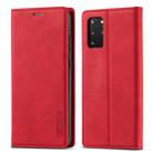 For Samsung Galaxy S20 LC.IMEEKE Strong Magnetism Ultra-thin Horizontal Flip Shockproof Matte TPU + PU Leather Case with Holder & Card Slots & Wallet(Red) - 1