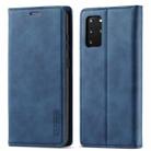 For Samsung Galaxy S20+ LC.IMEEKE Strong Magnetism Ultra-thin Horizontal Flip Shockproof Matte TPU + PU Leather Case with Holder & Card Slots & Wallet(Blue) - 1