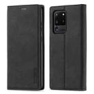 For Samsung Galaxy S20 Ultra LC.IMEEKE Strong Magnetism Ultra-thin Horizontal Flip Shockproof Matte TPU + PU Leather Case with Holder & Card Slots & Wallet(Black) - 1