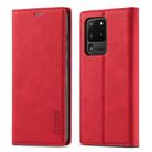 For Samsung Galaxy S20 Ultra LC.IMEEKE Strong Magnetism Ultra-thin Horizontal Flip Shockproof Matte TPU + PU Leather Case with Holder & Card Slots & Wallet(Red) - 1