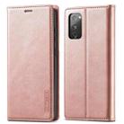 For Samsung Galaxy S20 FE LC.IMEEKE Strong Magnetism Ultra-thin Horizontal Flip Shockproof Matte TPU + PU Leather Case with Holder & Card Slots & Wallet(Rose Gold) - 1