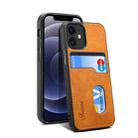 H09 TPU + PU Leather Shockproof Protective Case with Card Slots For iPhone 12 mini(Khaki) - 1