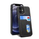 H09 TPU + PU Leather Shockproof Protective Case with Card Slots For iPhone 12 / 12 Pro(Black) - 1