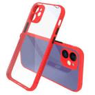 Tire Side Texture Contrast Button Shockproof PC + TPU Phone Protective Case For iPhone 12 Mini(Red) - 1