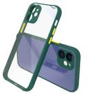 Tire Side Texture Contrast Button Shockproof PC + TPU Phone Protective Case For iPhone 12 Mini(Dark Green) - 1