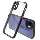 Tire Side Texture Contrast Button Shockproof PC + TPU Phone Protective Case For iPhone 12 Mini(Black) - 1