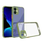 Tire Side Texture Contrast Button Shockproof PC + TPU Phone Protective Case For iPhone 12 Mini(Army Green) - 1