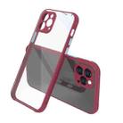 Tire Side Texture Contrast Button Shockproof PC + TPU Phone Protective Case For iPhone 12 Pro(Wine Red) - 1