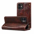 For iPhone 12 mini Baroque Simple Horizontal Flip Leather Case with Holder & Card Slots & Wallet (Dark Brown) - 1