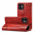 For iPhone 12 mini Baroque Simple Horizontal Flip Leather Case with Holder & Card Slots & Wallet (Red) - 1