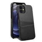 For iPhone 12 / 12 Pro Calf Texture Back Cover Protective Case with Card Slots(Black) - 1