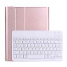 A098B TPU Detachable Ultra-thin Bluetooth Keyboard Tablet Case for iPad Air 4 10.9 inch (2020), with Stand & Pen Slot(Rose Gold) - 1