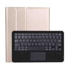 A098B-A Detachable ABS Ultra-thin Bluetooth Keyboard + TPU Tablet Case for iPad Air 4 10.9 inch (2020), with Stand & Pen Slot & Touch(Gold) - 1