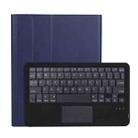 A098B-A Detachable ABS Ultra-thin Bluetooth Keyboard + TPU Tablet Case for iPad Air 4 10.9 inch (2020), with Stand & Pen Slot & Touch(Dark Blue) - 1