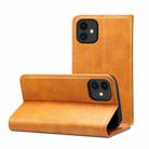 For iPhone 12 mini Calf Texture Horizontal Flip Leather Case with Holder & Card Slots & Wallet (Khaki) - 1