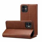 For iPhone 12 mini Calf Texture Horizontal Flip Leather Case with Holder & Card Slots & Wallet (Brown) - 1