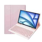C098B Detachable ABS Ultra-thin Candy Colors Bluetooth Keyboard Tablet Case for iPad Air 4 10.9 inch (2020), with Stand & Pen Slot(Pink) - 1