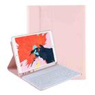 T098B Integrated Ultra-thin Candy Colors Bluetooth Keyboard Tablet Case for iPad Air 4 10.9 inch (2020), with Stand & Pen Slot(Pink) - 1