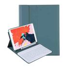 T098B Integrated Ultra-thin Candy Colors Bluetooth Keyboard Tablet Case for iPad Air 4 10.9 inch (2020), with Stand & Pen Slot(Dark Green) - 1