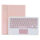 T098B-A Pressed Skin Texture TPU Detachable Candy Colors Bluetooth Keyboard Tablet Case for iPad Air 4 10.9 inch (2020), with Stand & Pen Slot & Touch(Pink) - 1