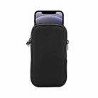 Universal Elasticity Zipper Protective Case Storage Bag with Lanyard  / 4.7-5.4 inch Smart Phones(Black) - 1