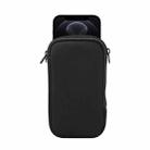 For iPhone 12 / 12 Pro Universal Elasticity Zipper Protective Case Storage Bag with Lanyard / 6.1 inch Smart Phones(Black) - 1