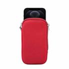 For iPhone 12 / 12 Pro Universal Elasticity Zipper Protective Case Storage Bag with Lanyard / 6.1 inch Smart Phones(Purplish Red) - 1