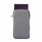 Universal Elasticity Zipper Protective Case Storage Bag with Lanyard For 6.7-6.9 inch Smart Phones(Grey) - 1