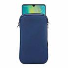 Universal Elasticity Zipper Protective Case Storage Bag with Lanyard For Huawei Mate 20 X / 7.2 inch Smart Phones(Sapphire Blue) - 1