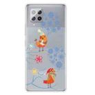 For Samsung Galaxy A42 5G Trendy Cute Christmas Patterned Case Clear TPU Cover Phone Cases(Two Snowflakes) - 1