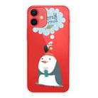 For iPhone 12 mini Trendy Cute Christmas Patterned Case Clear TPU Cover Phone Cases (Penguin) - 1